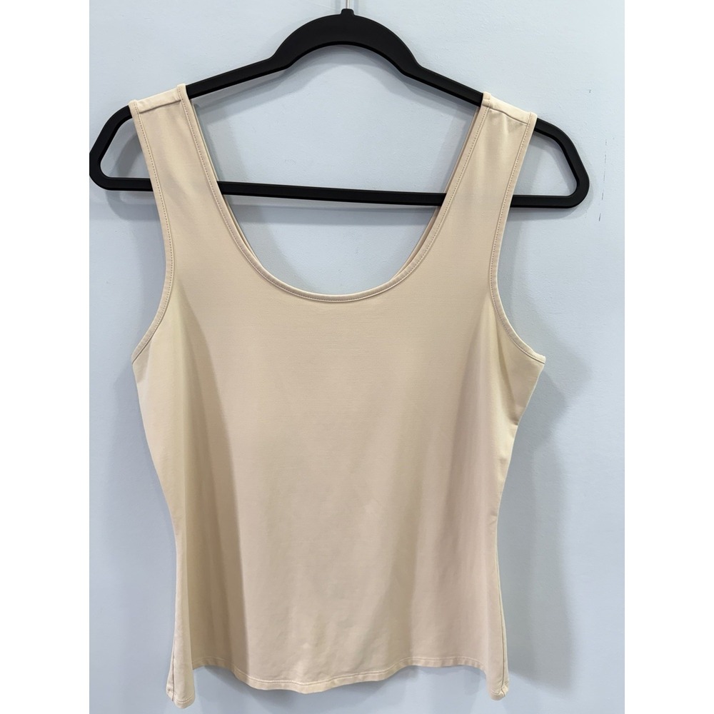 Cabernet Beige Camisole Tank Top Layering Nylon Stretch Minimalist Medium - Picture 2 of 7